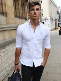 Aylsham Fitted Stretch Shirt - White 9 Aylsham Fitted Stretch Shirt - White -Trend Wear Sales 061AylshamOldLeadD