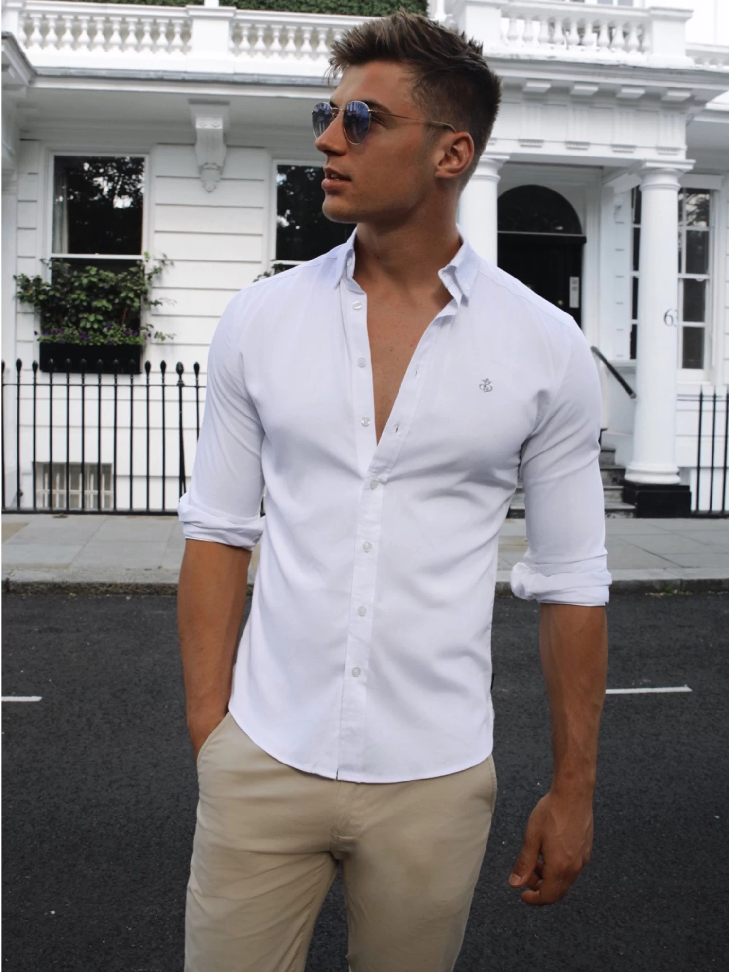 Aylsham Fitted Stretch Shirt - White 4 Aylsham Fitted Stretch Shirt - White - Image 2
