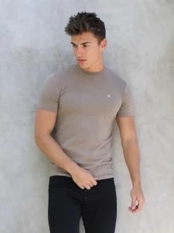 Initial Crew T-Shirt - Brown -Trend Wear Sales 080CBROWN1