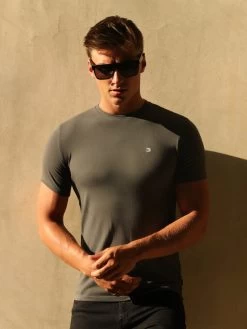 Initial Crew T-Shirt - Charcoal -Trend Wear Sales 080C CHARCOAL 01D