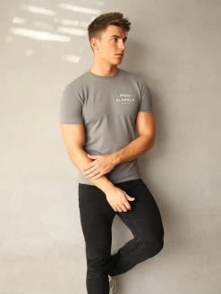 Italia T-Shirt - Stone Grey -Trend Wear Sales 080MBGrey 03D