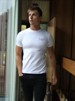 Monaco T-Shirt - White/Black -Trend Wear Sales 080MOWhitewithBlacklogoD 3