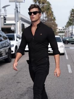 Farringdon Fitted Stretch Shirt - Black 11 Farringdon Fitted Stretch Shirt - Black -Trend Wear Sales 1190FarringdonBlack