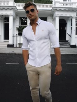 Monaco Fitted Stretch Shirt - White 12 Monaco Fitted Stretch Shirt - White -Trend Wear Sales 1190MonacoLondon3D NewWebSize