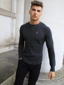 Olton Knit Jumper - Charcoal -Trend Wear Sales 1267OltonDGrey2D