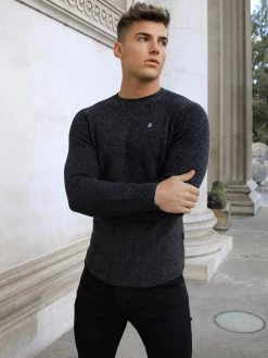 Olton Knit Jumper - Charcoal -Trend Wear Sales 1267OltonDGrey3D