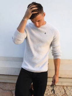Olton Knit Jumper - Marl White 13 Olton Knit Jumper - Marl White -Trend Wear Sales 1267OltonMarlWhitePortugal4D