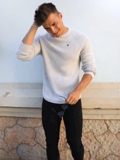 Olton Knit Jumper - Marl White 14 Olton Knit Jumper - Marl White -Trend Wear Sales 1267OltonMarlWhitePortugal5D