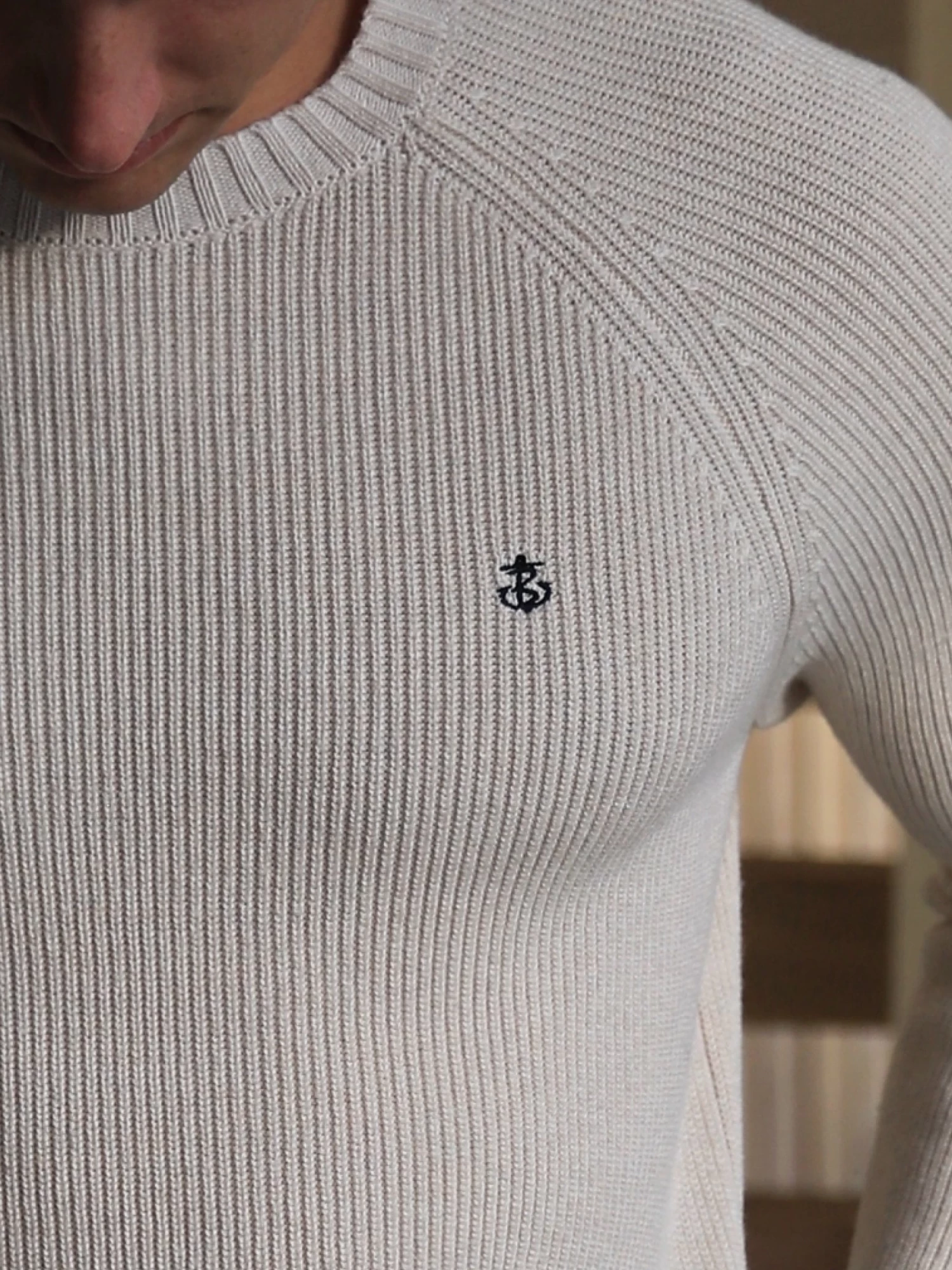 Olton Knit Jumper - Beige 5 Olton Knit Jumper - Beige - Image 3