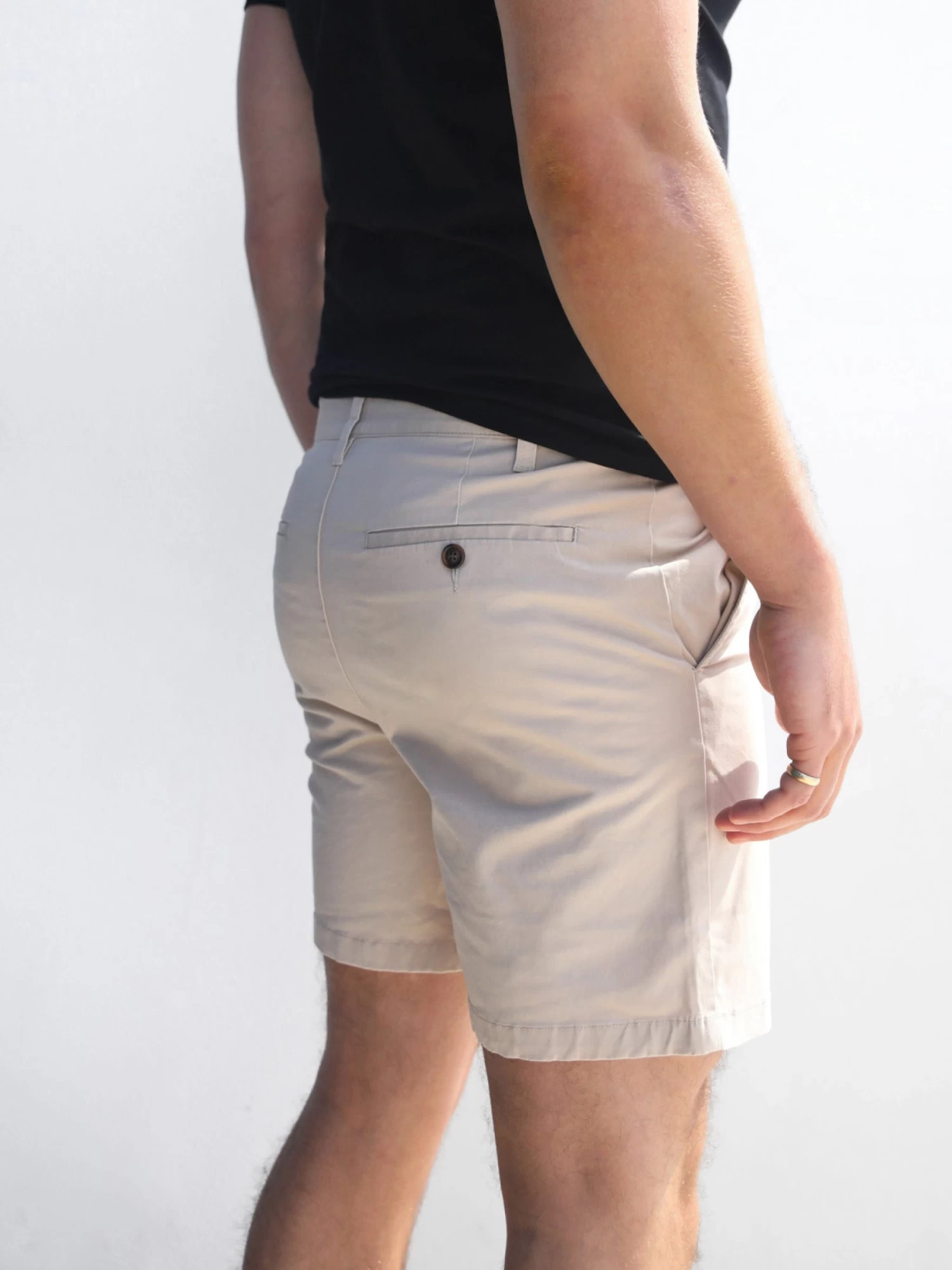 Stretch Chino Shorts - Tan 5 Stretch Chino Shorts - Tan - Image 3