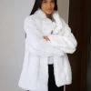 Marlowe Coat - White -Trend Wear Sales 1731WhiteFauxFurCoat2D