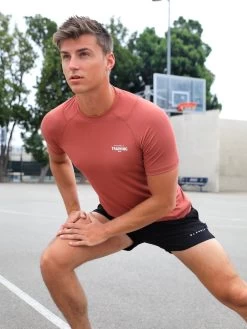 Slim Training T-Shirt - Rust Red -Trend Wear Sales 1802TRed01D