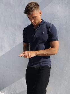 Aspen Polo - Navy -Trend Wear Sales 1804Zip UpPoloNavyCU2D
