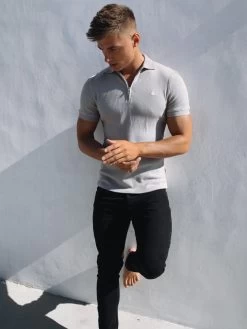 Aspen Polo - Stone 8 Aspen Polo - Stone -Trend Wear Sales 1804Zip UpPoloStone3D