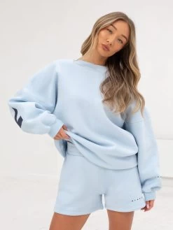 Isabel Oversized Jumper - Powder Blue -Trend Wear Sales 1846ALightBlue 03D