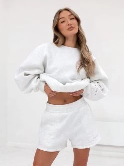 Isabel Oversized Jumper - Marl White & Lilac 11 Isabel Oversized Jumper - Marl White & Lilac -Trend Wear Sales 1846AMarlWhite PaleLilac 03D