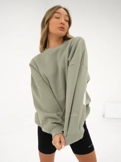 Isabel Oversized Jumper - Olive -Trend Wear Sales 1846BOlive5D