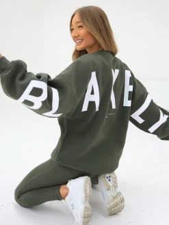 Isabel Oversized Jumper - Dark Khaki Green -Trend Wear Sales 1846GkhakigreenD 3