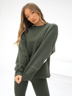 Isabel Oversized Jumper - Dark Khaki Green -Trend Wear Sales 1846GkhakigreenD 5