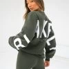 Isabel Oversized Jumper - Dark Khaki Green -Trend Wear Sales 1846GkhakigreenLEADD