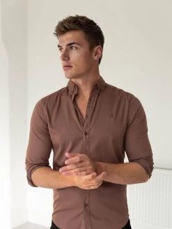 Burnham Fitted Stretch Shirt - Burgundy 15 Burnham Fitted Stretch Shirt - Burgundy -Trend Wear Sales 1852Burgundy 01D