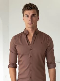 Burnham Fitted Stretch Shirt - Burgundy 14 Burnham Fitted Stretch Shirt - Burgundy -Trend Wear Sales 1852Burgundy 06D