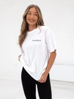 Active Studios Oversized T-Shirt - White -Trend Wear Sales 196BSFlatWhite 02D