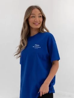 Italia Oversized T-Shirt - Cobalt Blue 11 Italia Oversized T-Shirt - Cobalt Blue -Trend Wear Sales 196BWBlue 05D