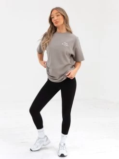 Italia Oversized T-Shirt - Stone Grey -Trend Wear Sales 196BWGrey 05D