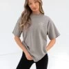 Italia Oversized T-Shirt - Stone Grey -Trend Wear Sales 196BWGrey LEADD