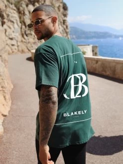 Riviera Initial Relaxed T-Shirt - Dark Green -Trend Wear Sales 196CDARKGREEND 2