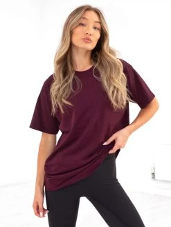 Isabel Oversized T-Shirt - Burgundy 10 Isabel Oversized T-Shirt - Burgundy -Trend Wear Sales 196IW BURGUNDYD 1