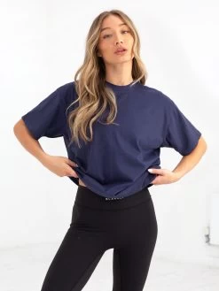 Isabel Oversized T-Shirt - Dark Navy -Trend Wear Sales 196IW NAVYD