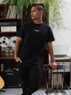 Statement Relaxed T-Shirt - Black -Trend Wear Sales 196TBlack03D