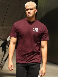 Initial Relaxed T-Shirt - Dark Burgundy