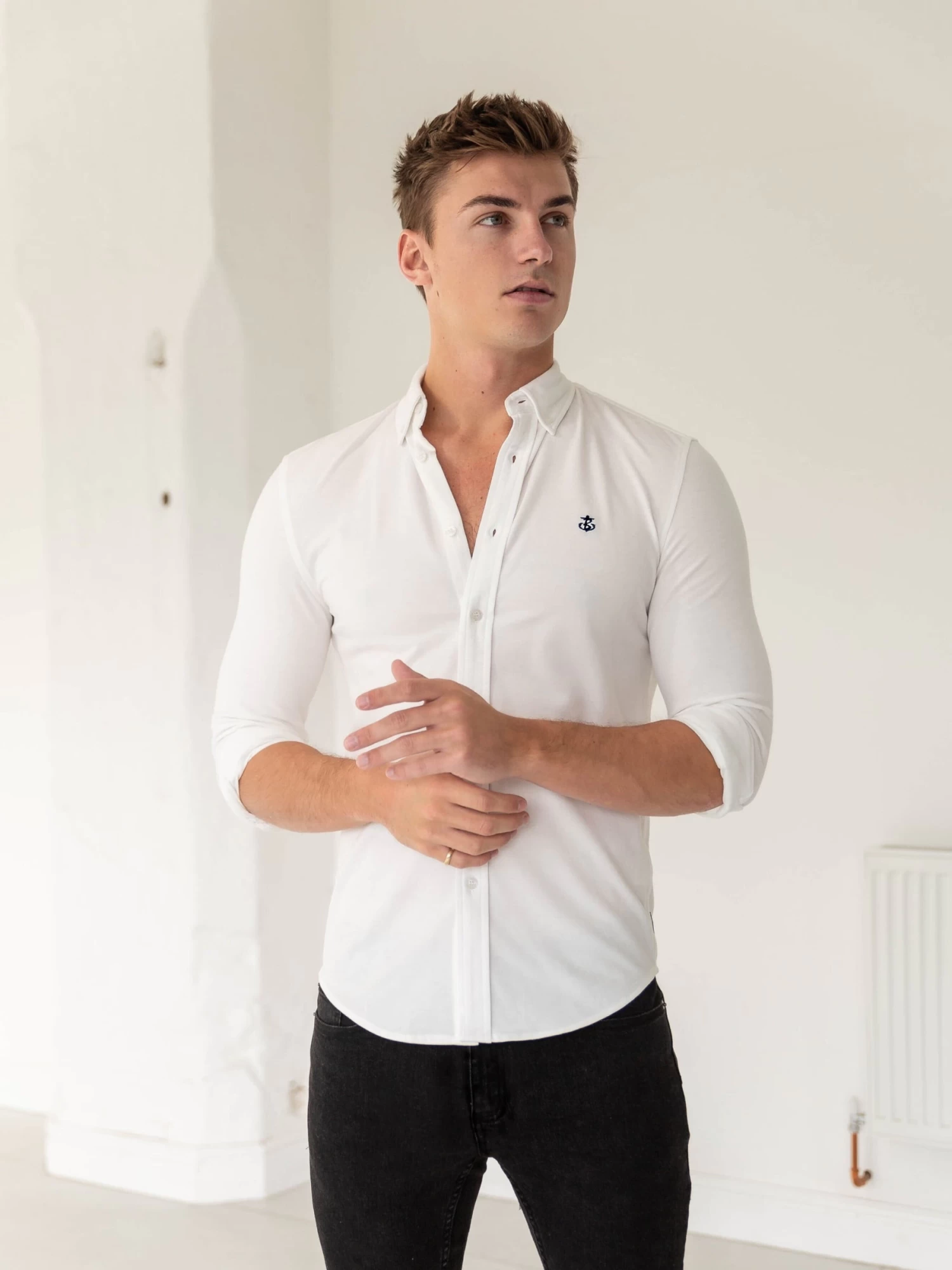 Arlo Soft Stretch Shirt - White 5 Arlo Soft Stretch Shirt - White - Image 3