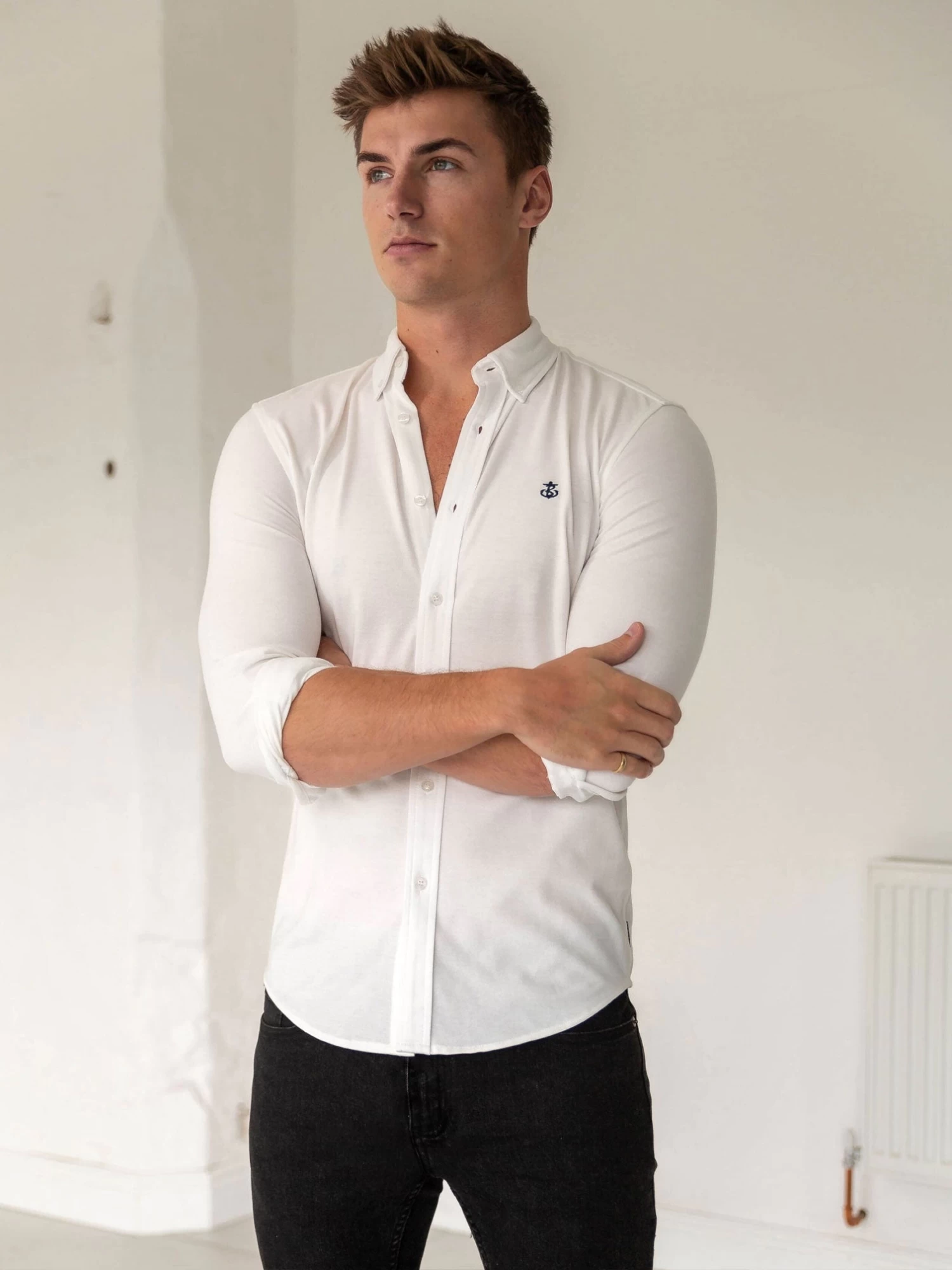 Arlo Soft Stretch Shirt - White 3 Arlo Soft Stretch Shirt - White