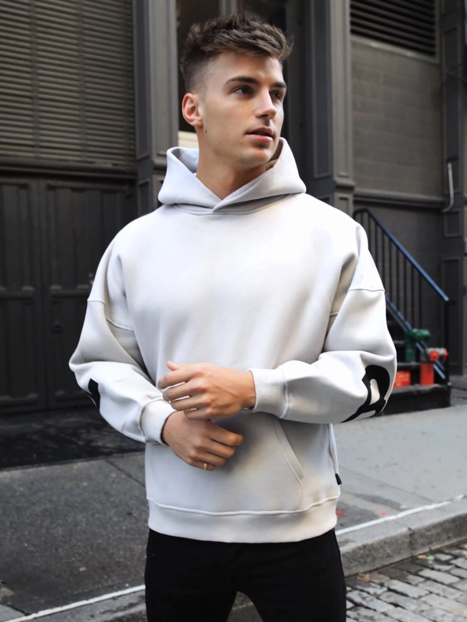 Idris Oversized Hoodie - Stone 7 Idris Oversized Hoodie - Stone - Image 5