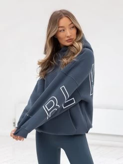 Outline Isabel Oversized Hoodie - Slate Blue -Trend Wear Sales 20120SlateBlue 02D