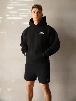 Italia Relaxed Hoodie - Black -Trend Wear Sales 201MBBlack 03D