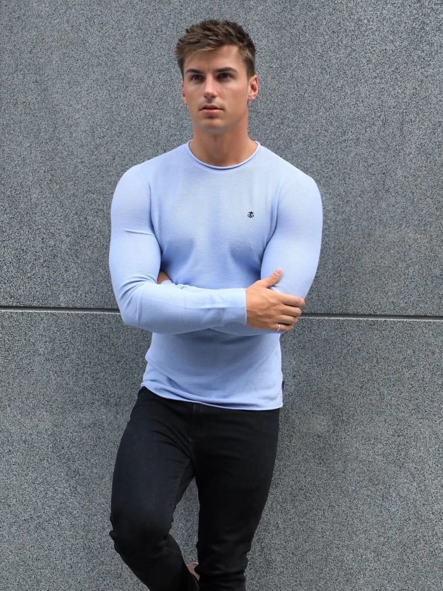 Mason Knit Jumper - Light Blue 5 Mason Knit Jumper - Light Blue - Image 3