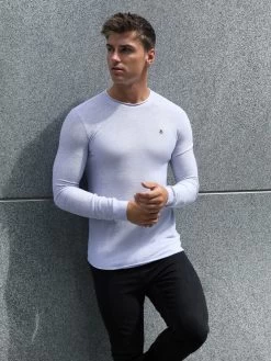 Mason Knit Jumper - Marl White -Trend Wear Sales 2041AMarlWhite03D