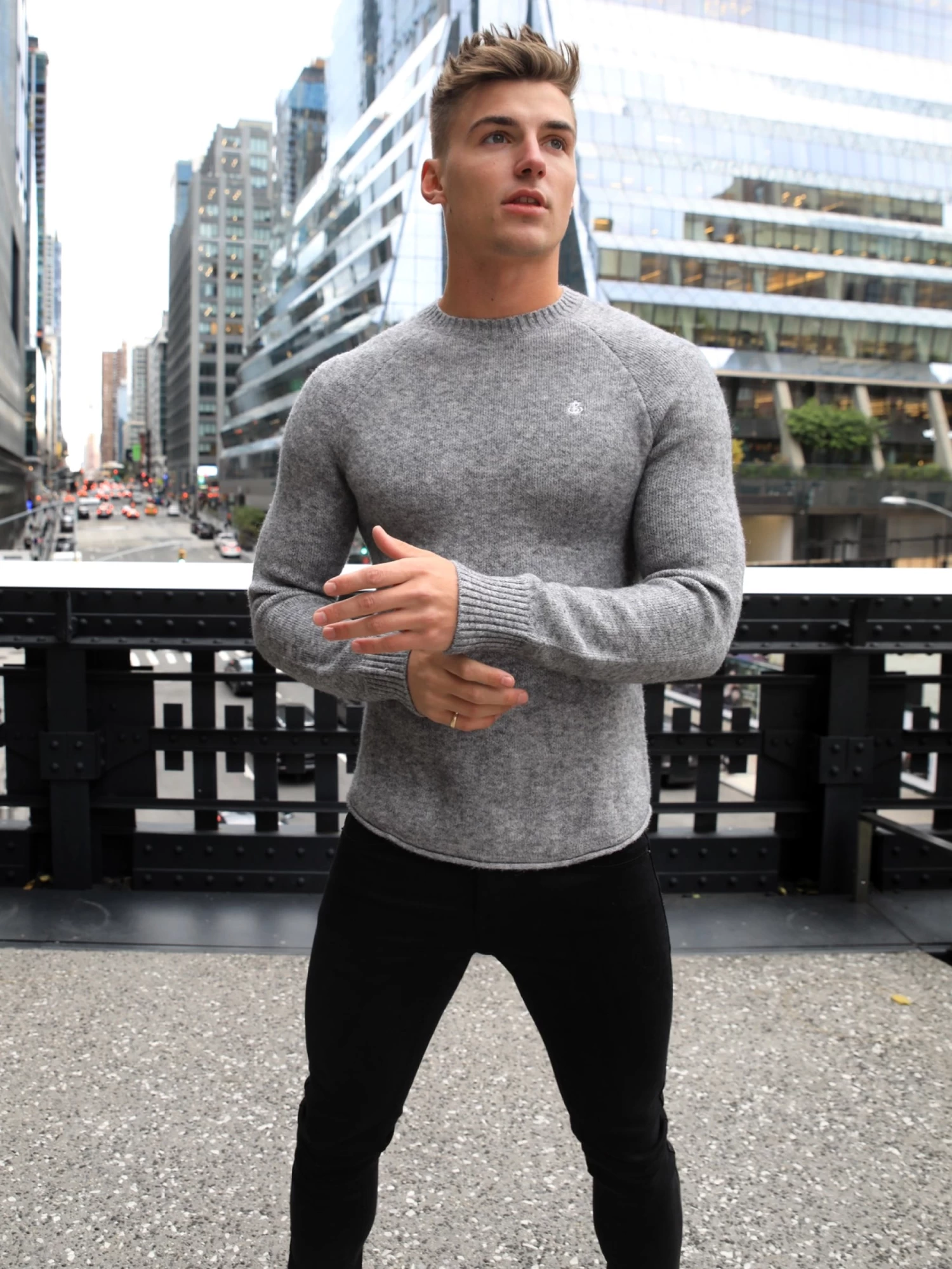 Yardley Knit Jumper - Grey 4 Yardley Knit Jumper - Grey - Image 2