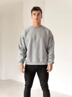 Idris Oversized Jumper - Marl Grey -Trend Wear Sales 2046AGreyMarl 01D