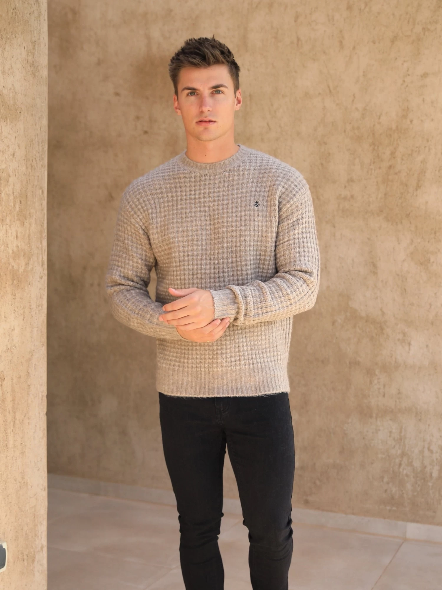 Burford Knit Jumper - Light Brown 4 Burford Knit Jumper - Light Brown - Image 2