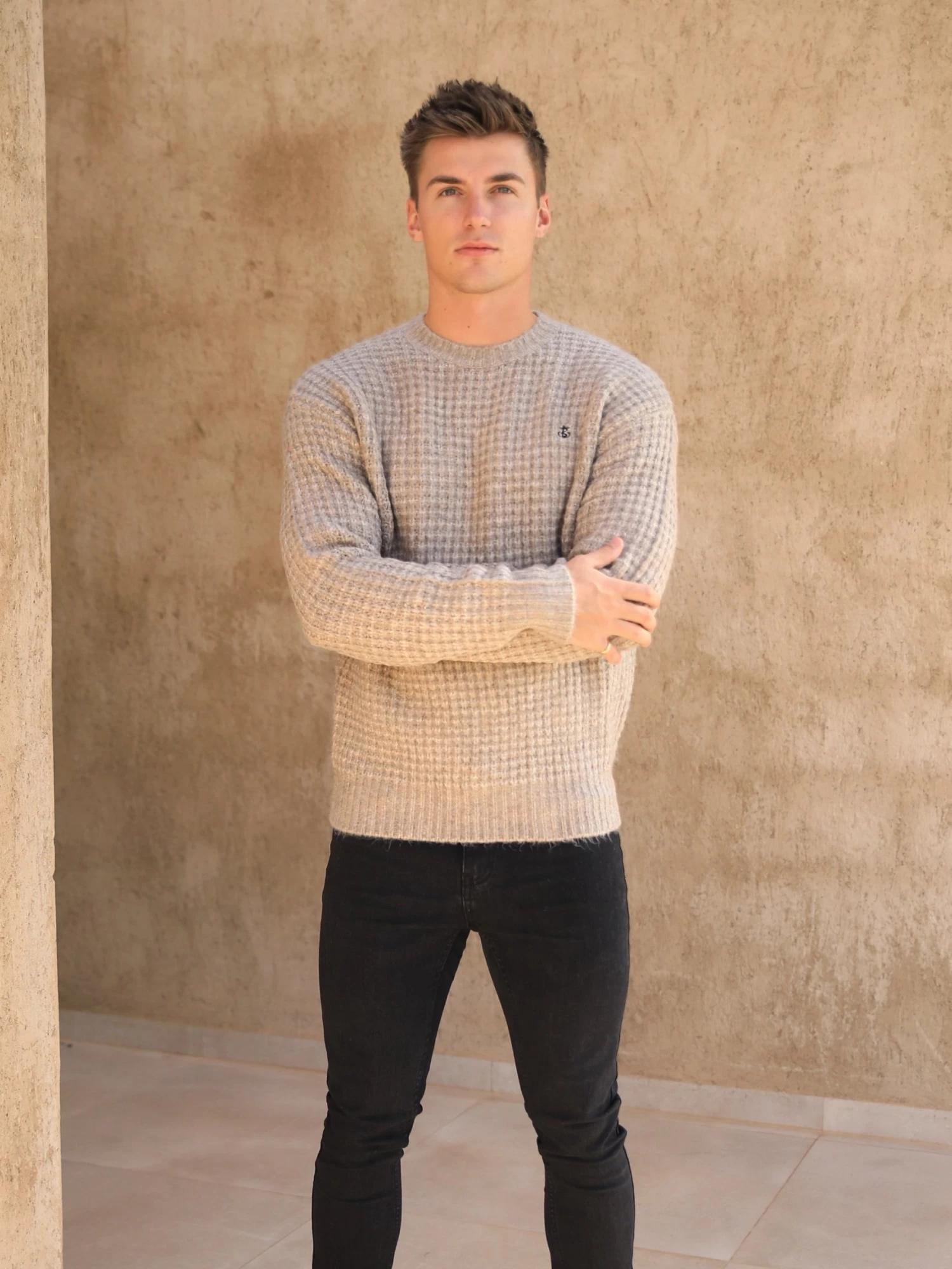 Burford Knit Jumper - Light Brown 5 Burford Knit Jumper - Light Brown - Image 3