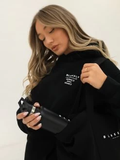 Monaco Women's Relaxed Hoodie - Black -Trend Wear Sales 213WOBLACKHOODIED4