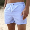 Striped Swim Shorts - Light Blue