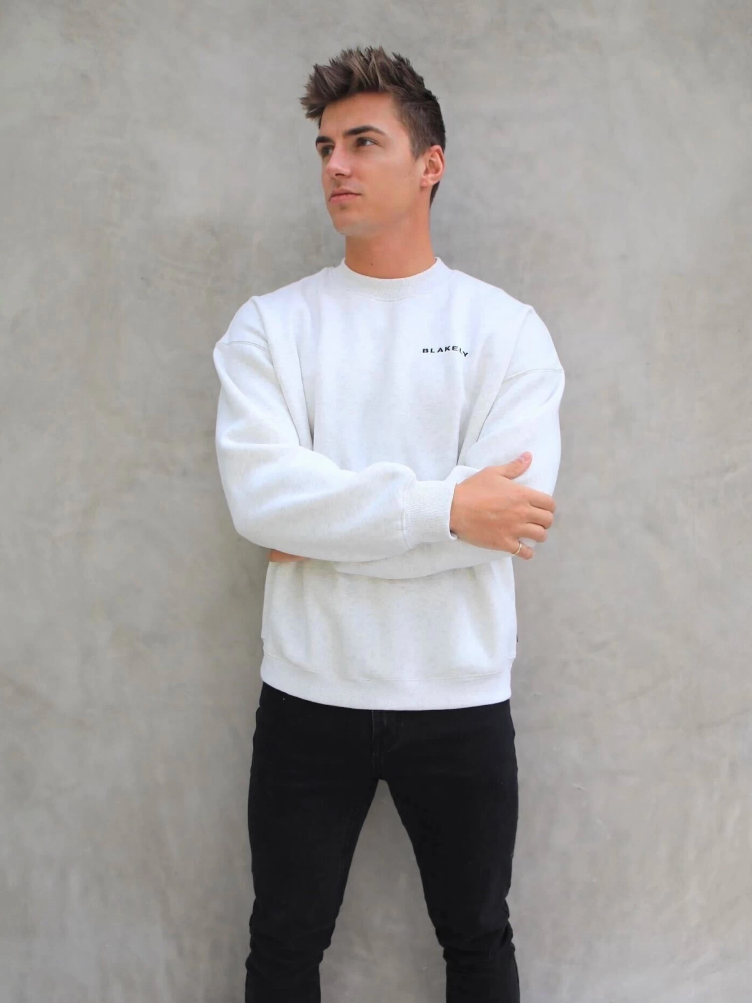 Series Relaxed Jumper - Marl White 6 Series Relaxed Jumper - Marl White - Image 4