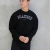 Varsity Relaxed Jumper - Black